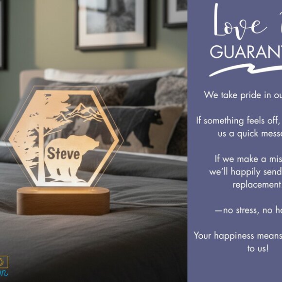 Custom LED Bear Name Light • Personalized Bedroom Decor • Girl Gift - Picture 6 of 8